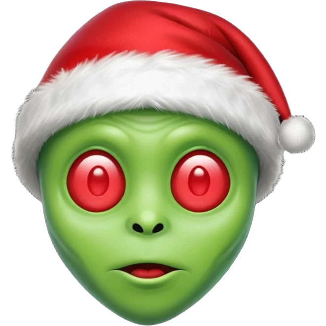 Alien with santa hat emoji