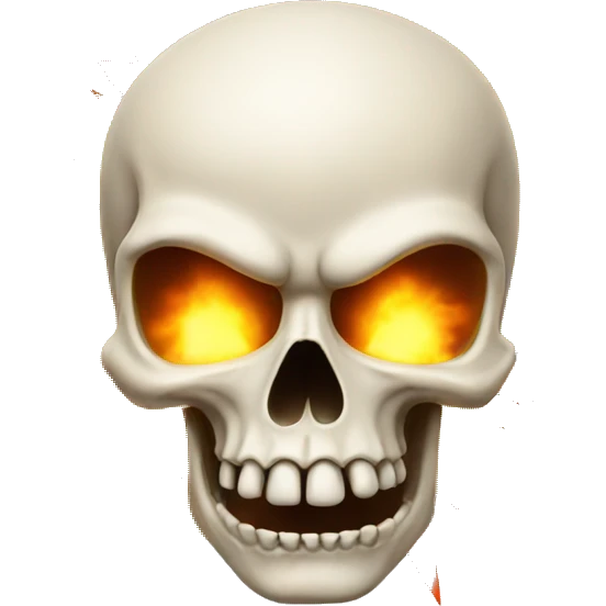 Skull emoji with its head exploding emoji