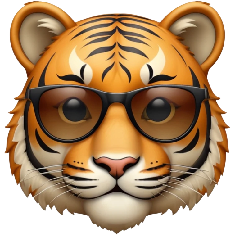 cool tiger face with sunglasses for Twitch emote emoji