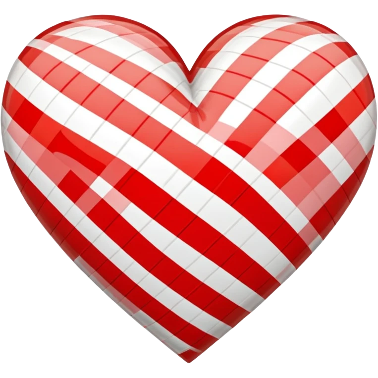 Red and white plaid heart  emoji
