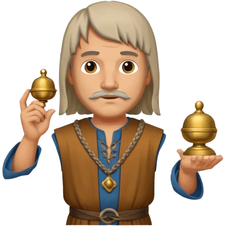 a white merchant in medieval time with a bell in his hand emoji