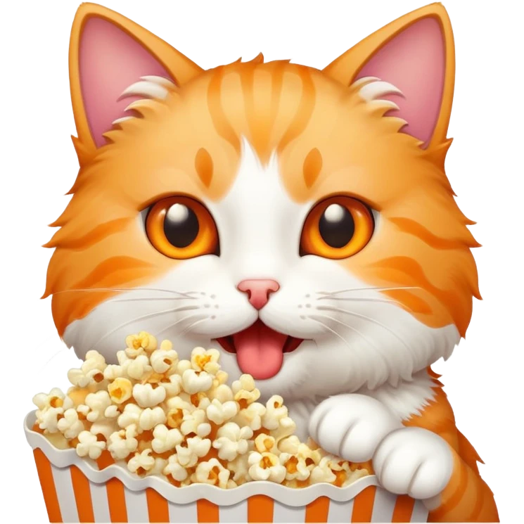 cat eating popcorn  emoji