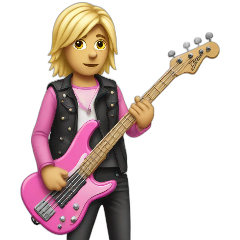 long blond-Bassguitar-player-pink emoji