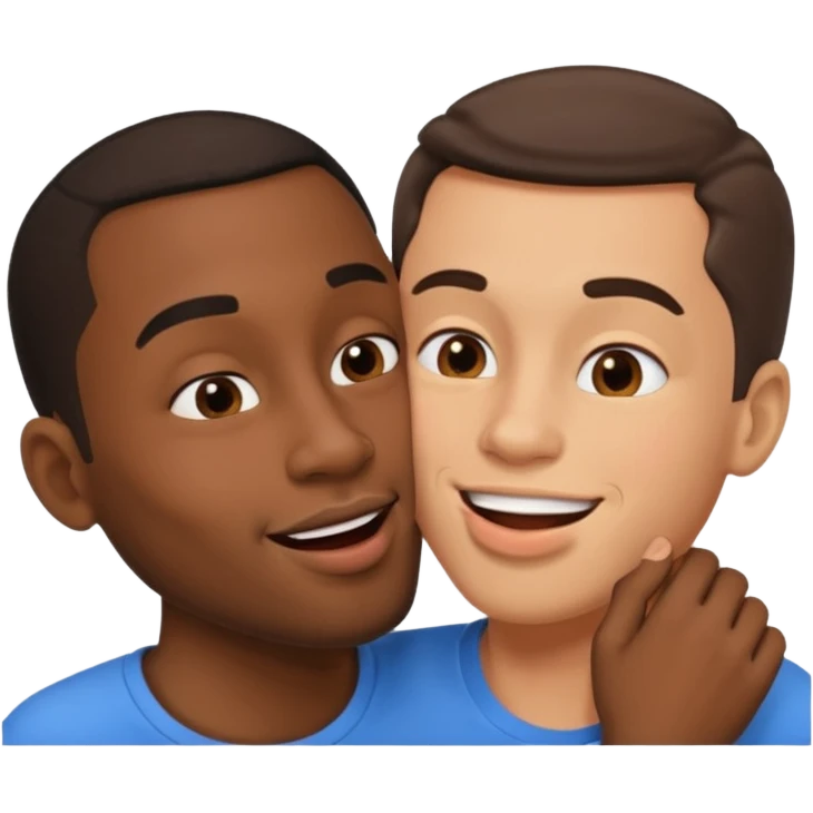 black guy kiss emoji