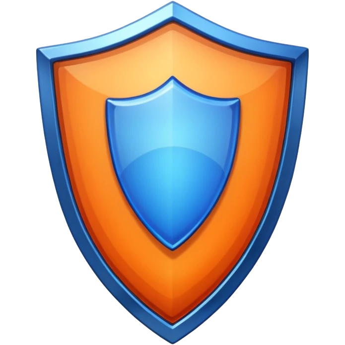 glitter blue and orange shield emoji