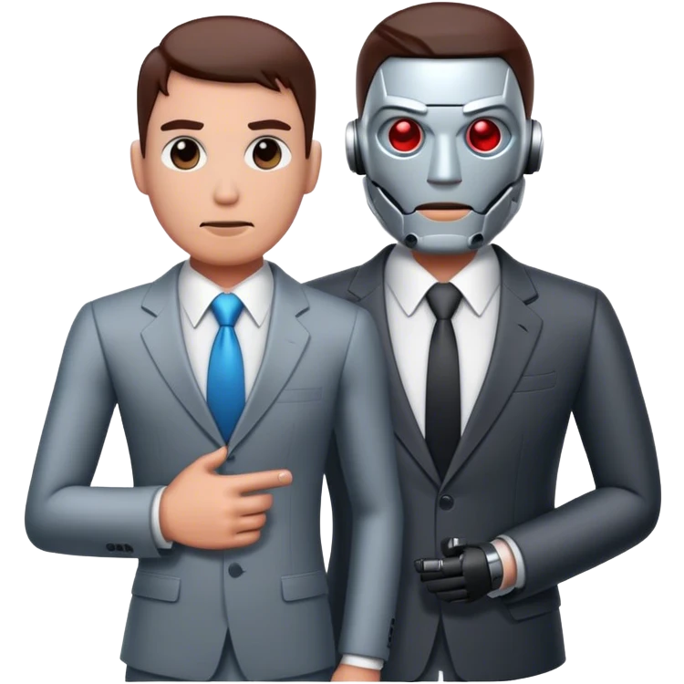 cyborg with business man emoji