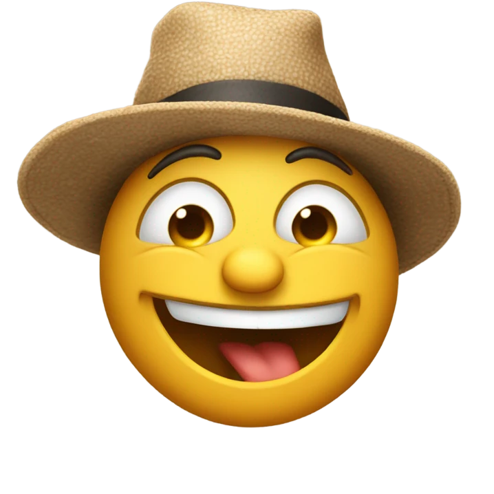 Funny face with hat  emoji