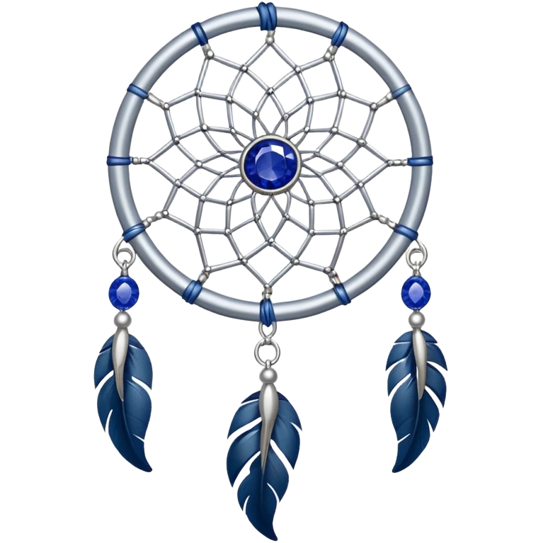 Silver Dreamcatcher with sapphire stones emoji