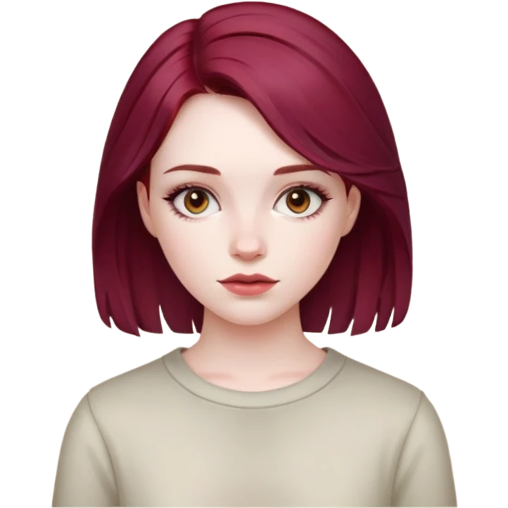 make a vampire girl with burgundy hair  emoji