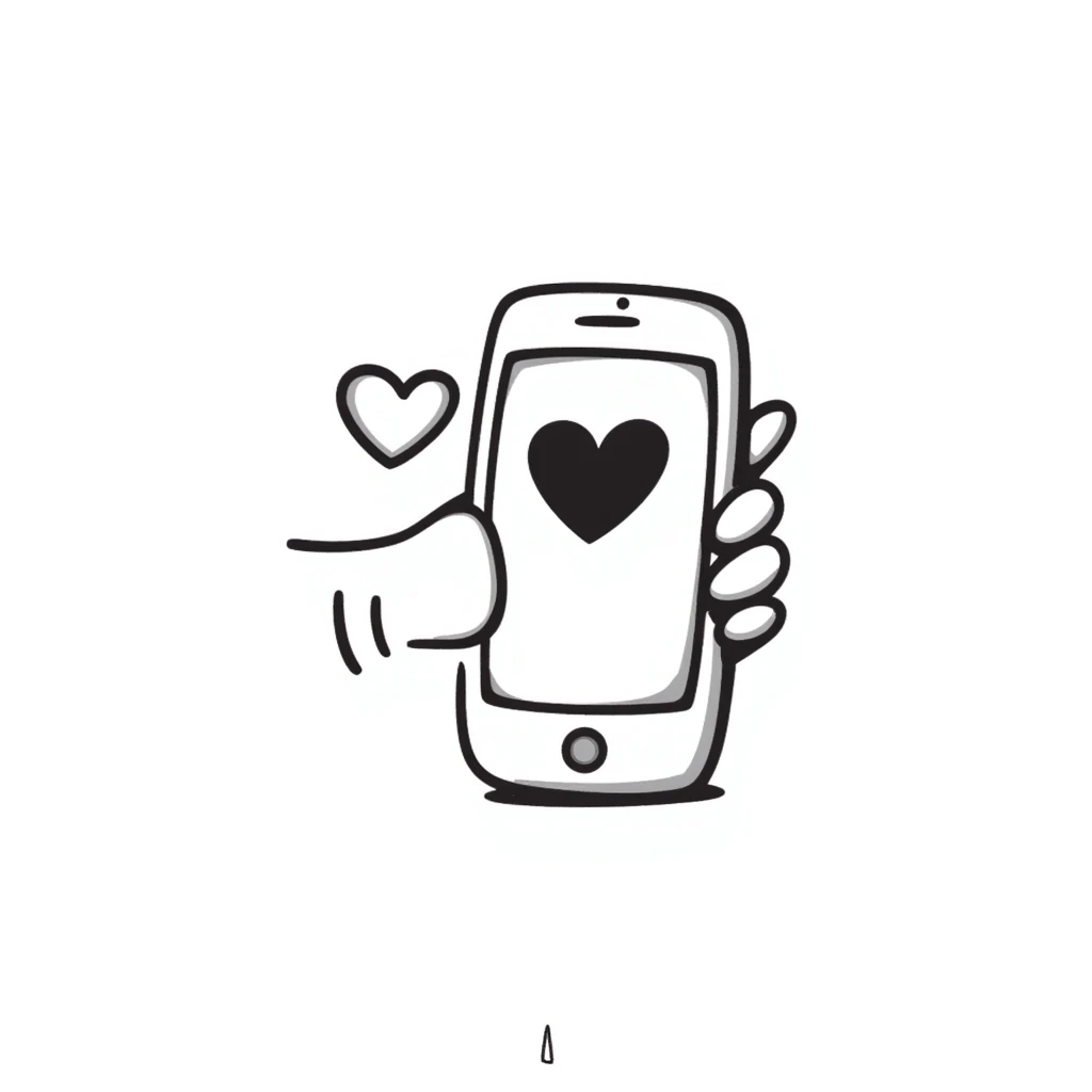 phone, hand drawn doodle style emoji