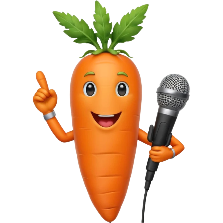 singing carrot with microphone emoji