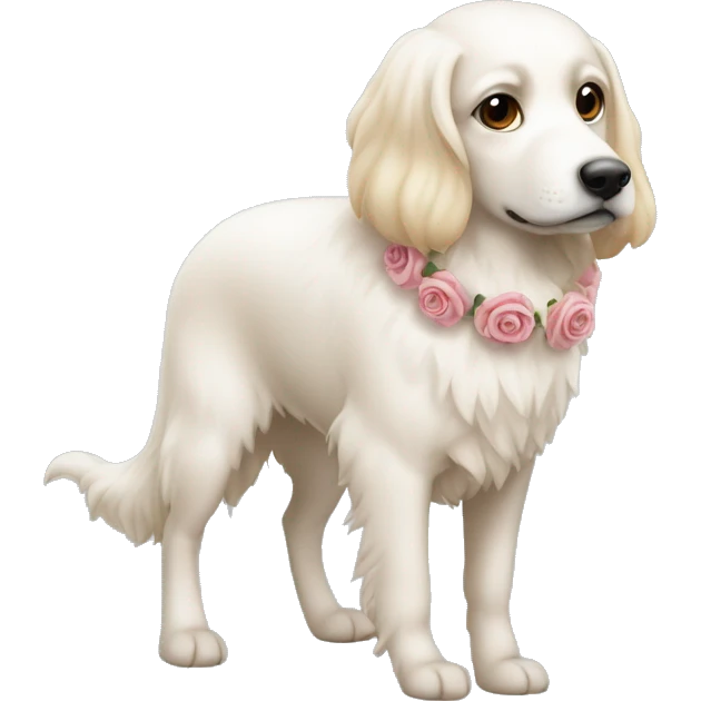 Ein rosa, weiß farbiges hundegeschirr mit weißem pelzrand emoji