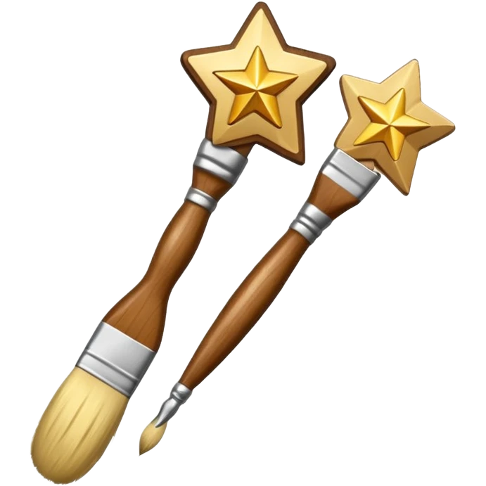 a painting brush with shiny stars emoji
