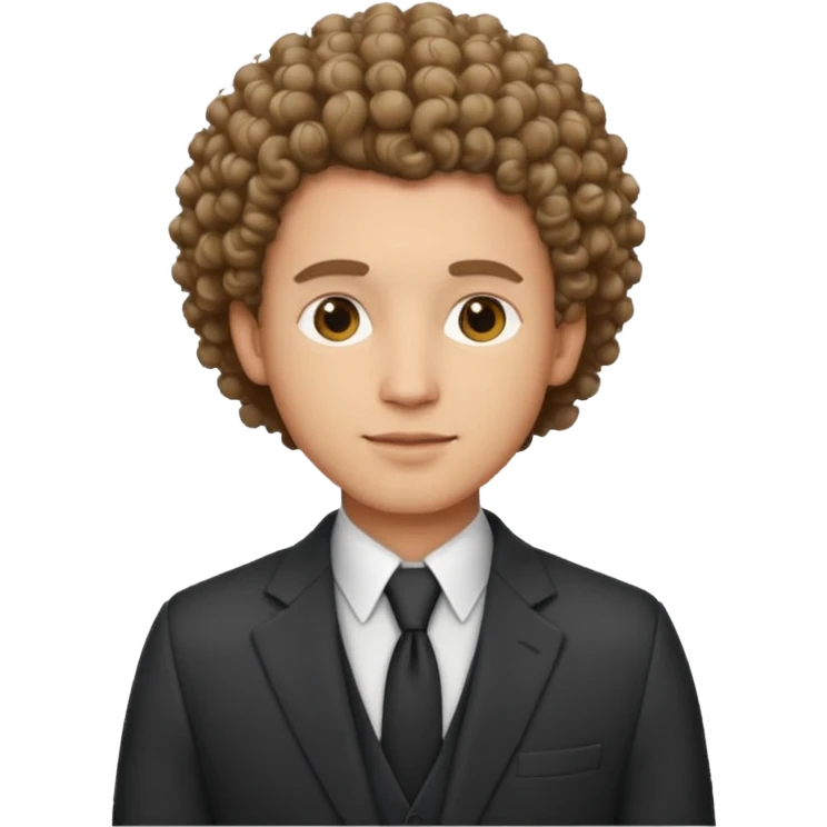 curly-haired man in a suit emoji