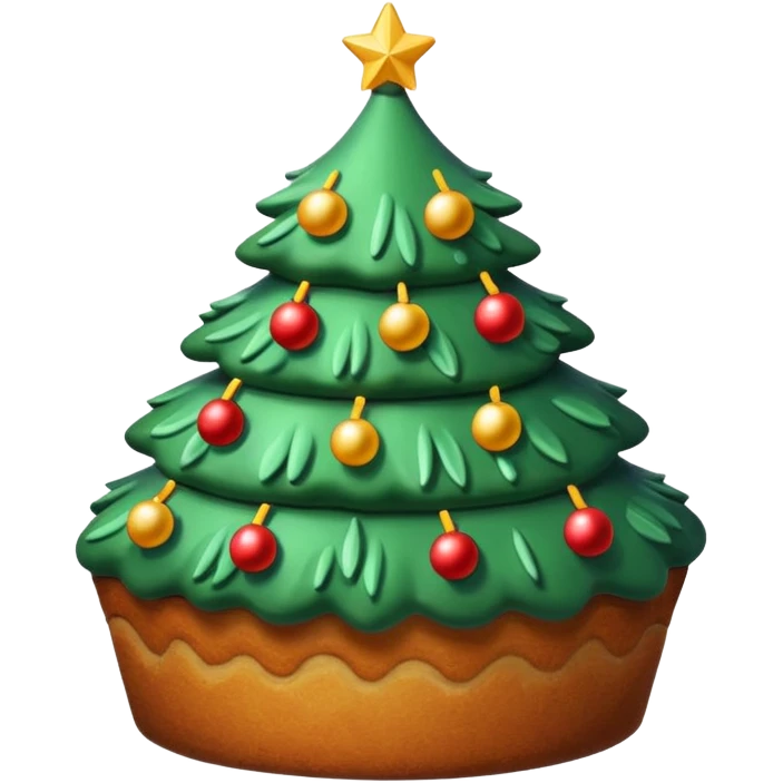 cake that looks like christmas tree emoji
