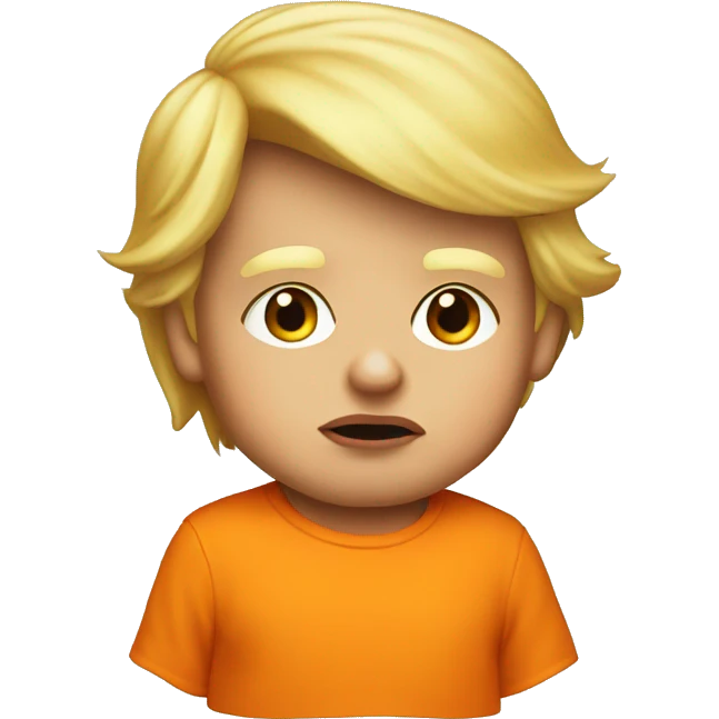 Donald trump as a baby with an orange face emoji