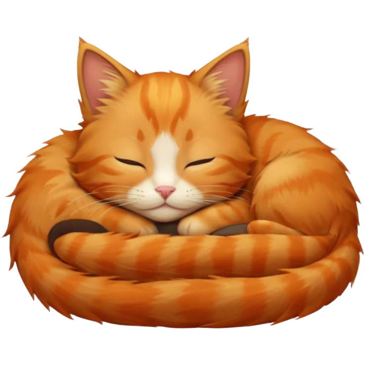 cute orange kitten sleeping emoji
