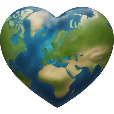 heart shaped earth emoji
