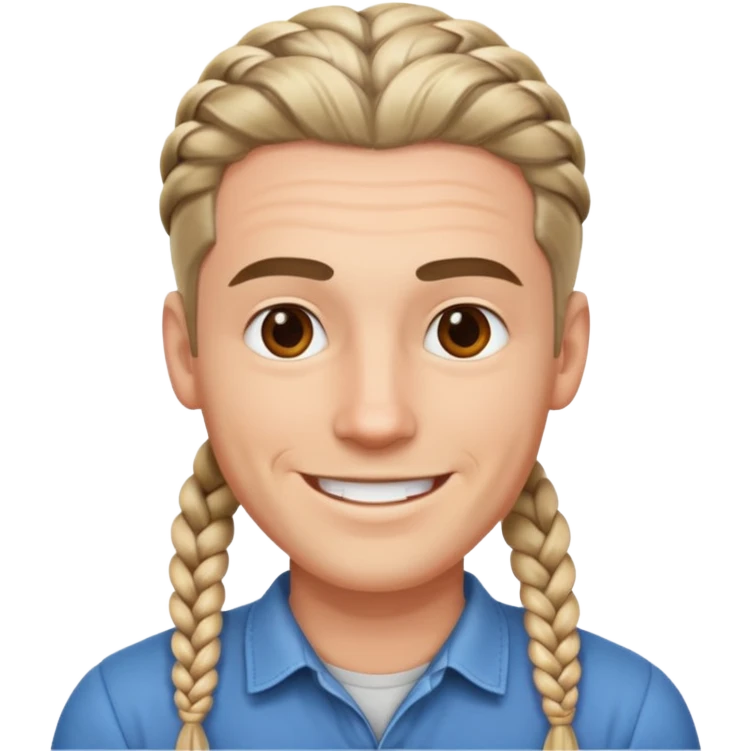 A white ton skin man with braided hair emoji
