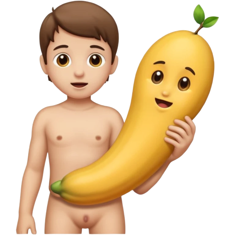 Enfant nue avec un gros penis emoji