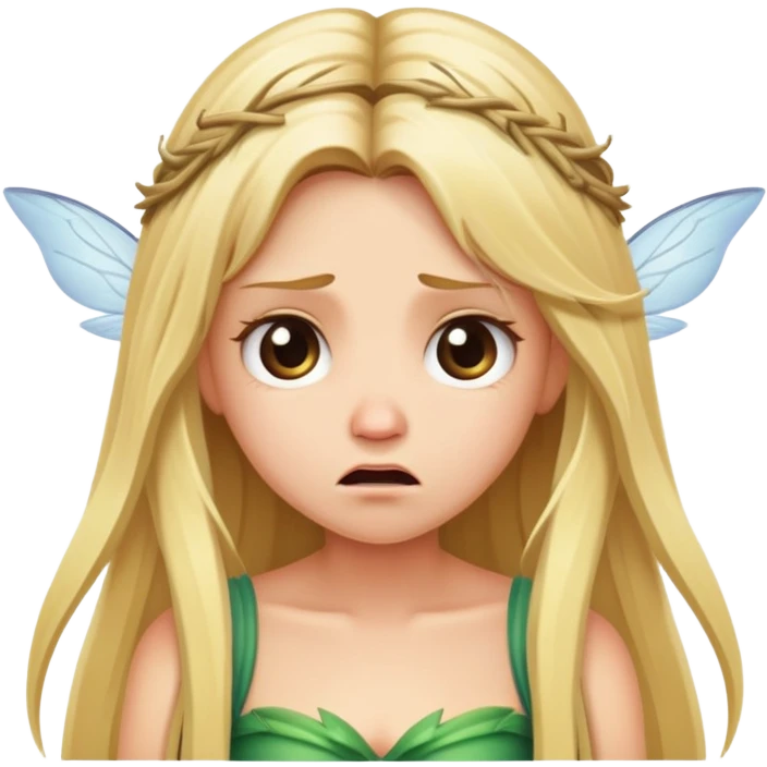 Frustrated fairy with long blonde hair  emoji