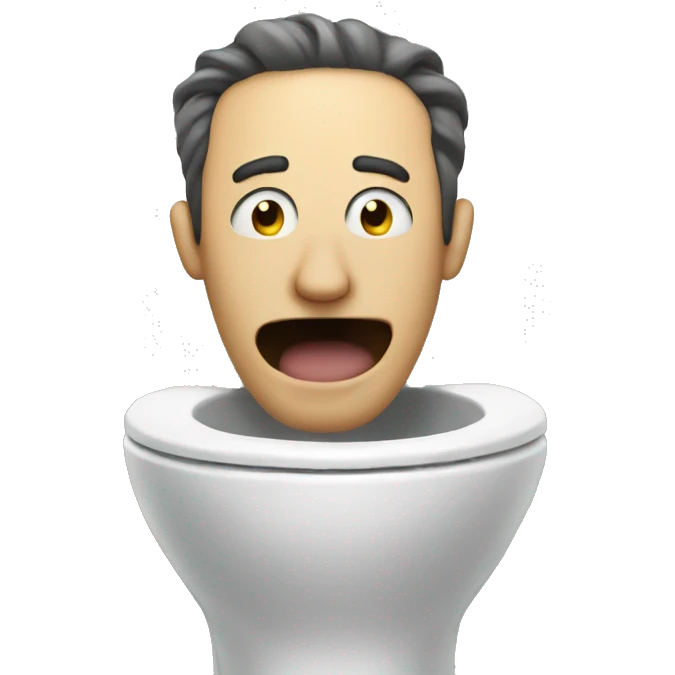 a man sticking his head out of a toilet while singing  emoji