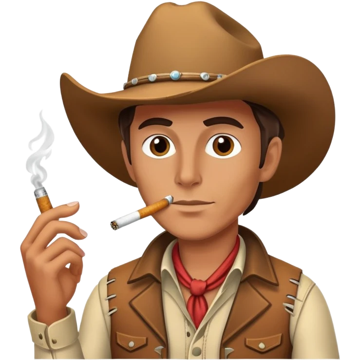 Cowboy with a cigarette emoji