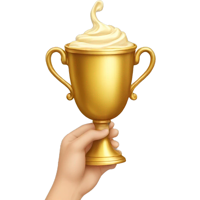 a hand with a golden cup emoji