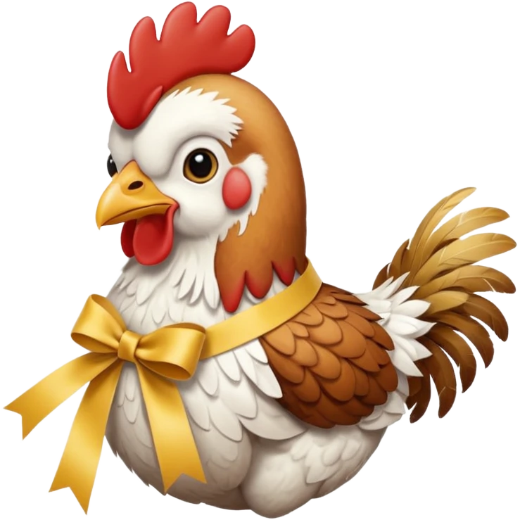 chicken tie up the ribbon emoji