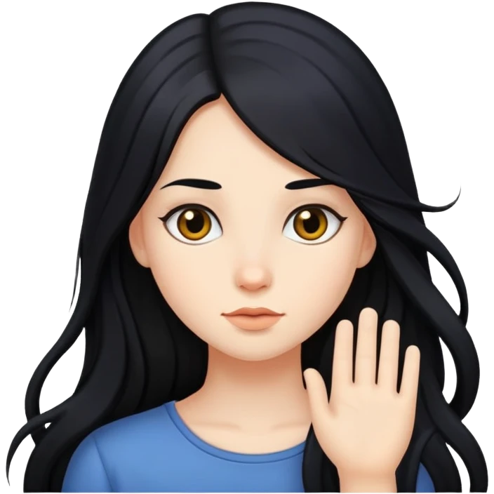 Girl with long black hair  emoji