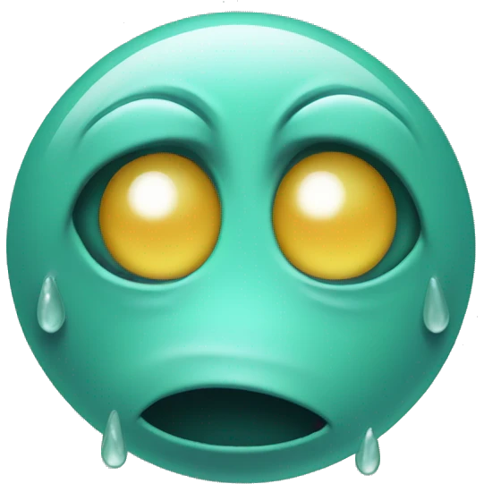 Alien face holding back happy tears emoji