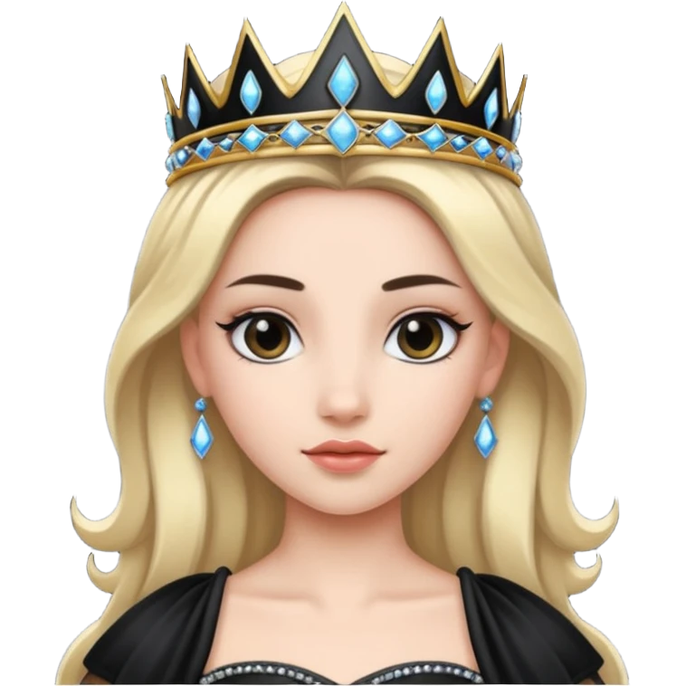 Obsidian Princess – black tiara + black trim,Shadow Princesses. emoji