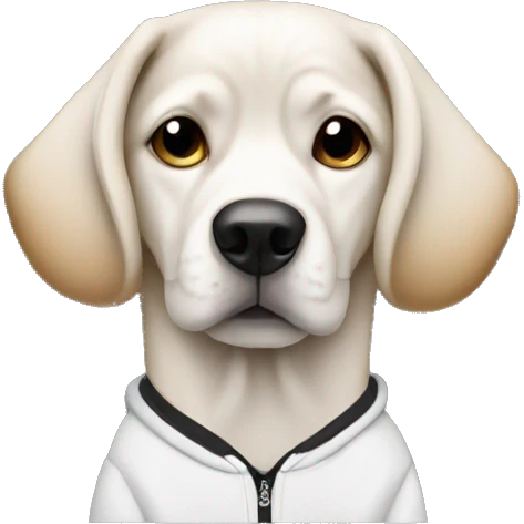 dog wearing a supreme hoodie emoji