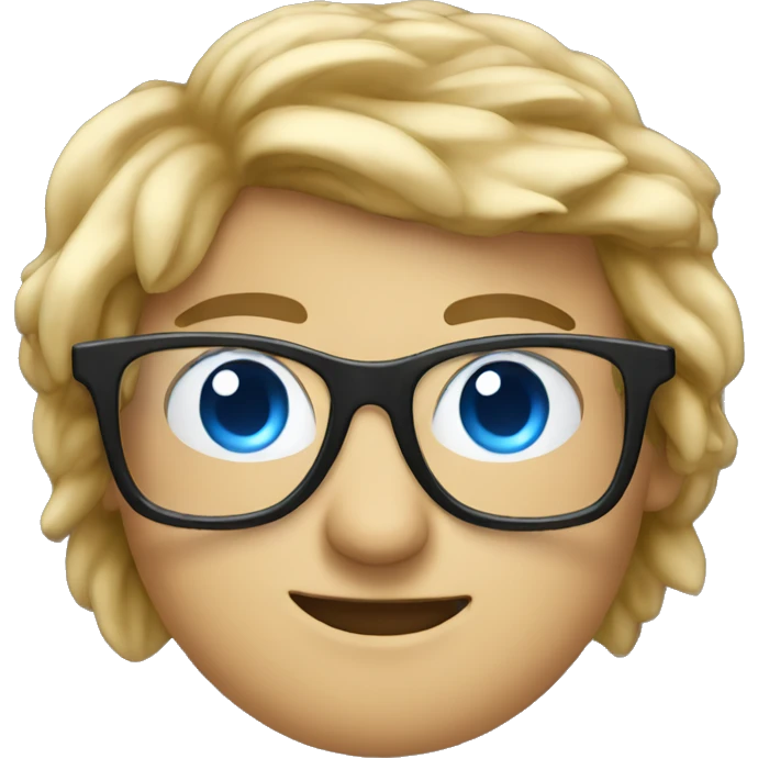 Nerd emoji with black blue glasses emoji