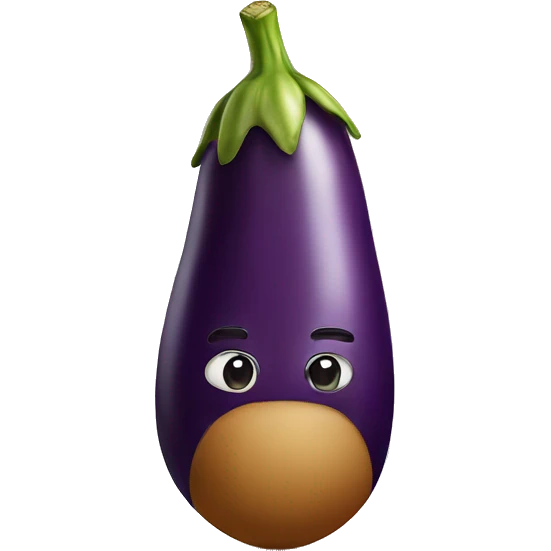 eggplant next to a ruller “1cm” emoji