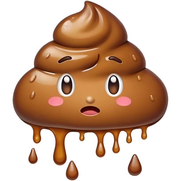 A combination of these two emojis: 💩 🫠 so that it looks like a runny poop emoji