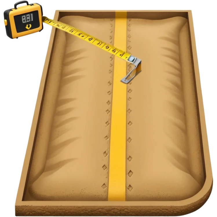 long jump pit, with a measuring tape emoji