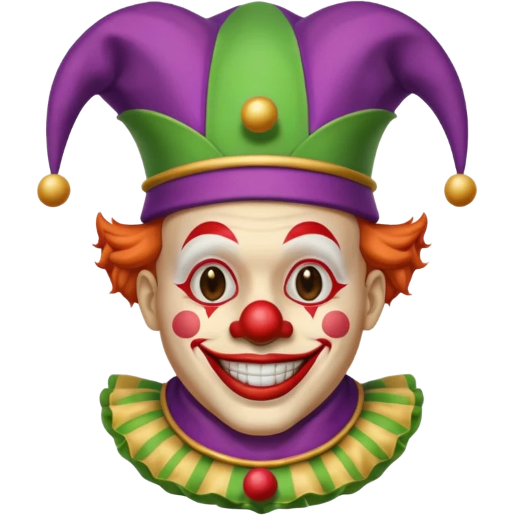 Clown with jester hat, half body emoji