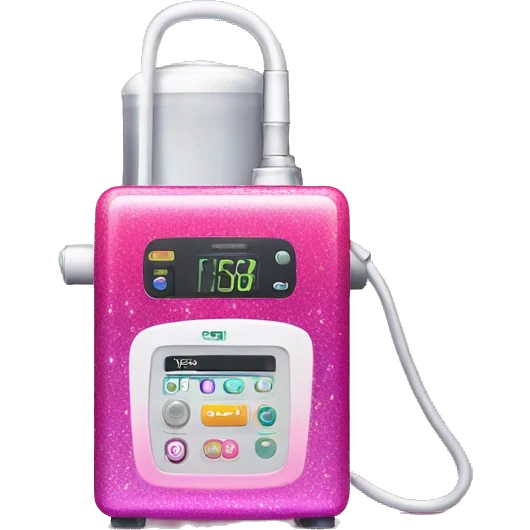 Pink ombre infusion pump with glitter  emoji
