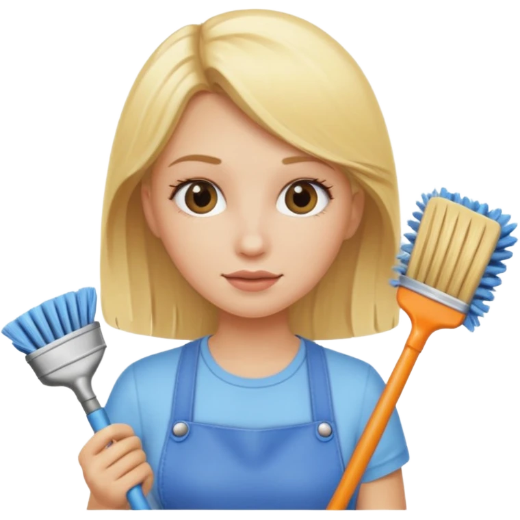 blonde girl cleaning emoji