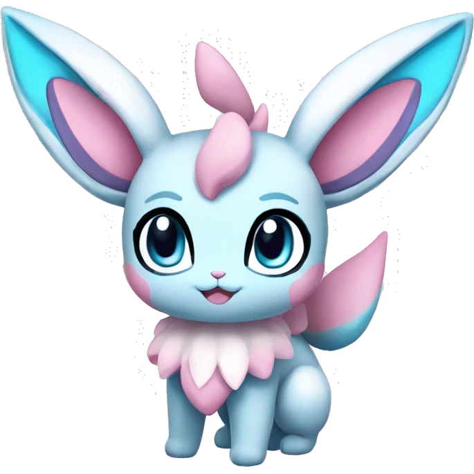 Kawaii Pastel Shiny Sylveon-Glaceon Full Body emoji