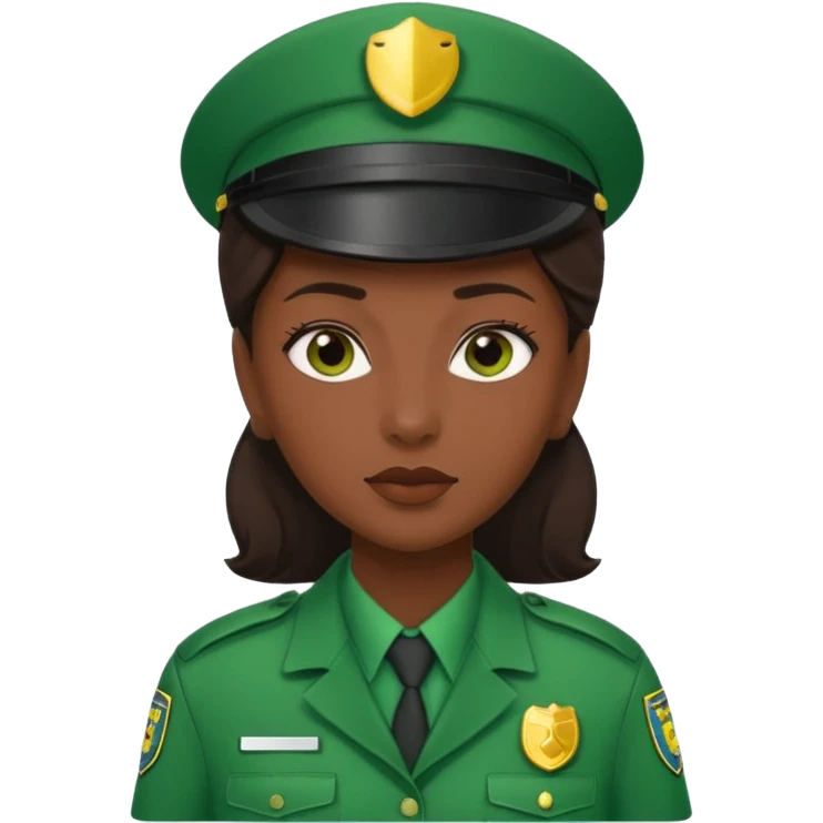 woman Security guard green dress emoji