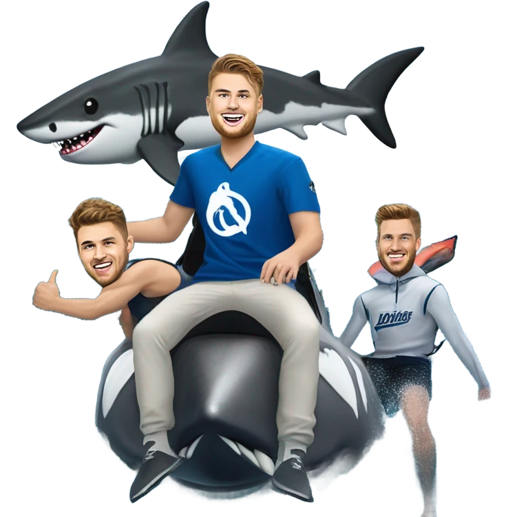 Luka doncic, dalton knecht, Austin reeves on a great white shark emoji