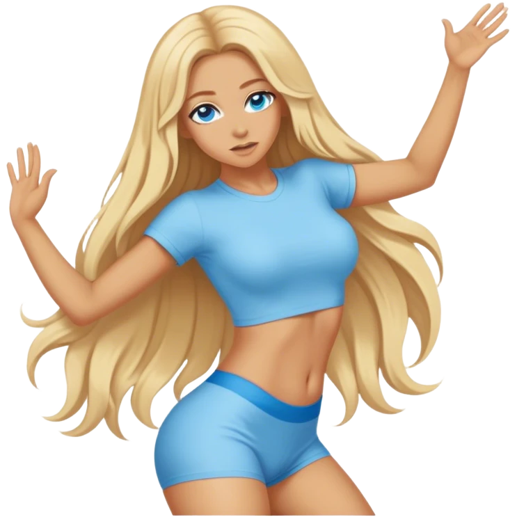 busty pawg long blonde hair pale blue eyes twerk sfw emoji