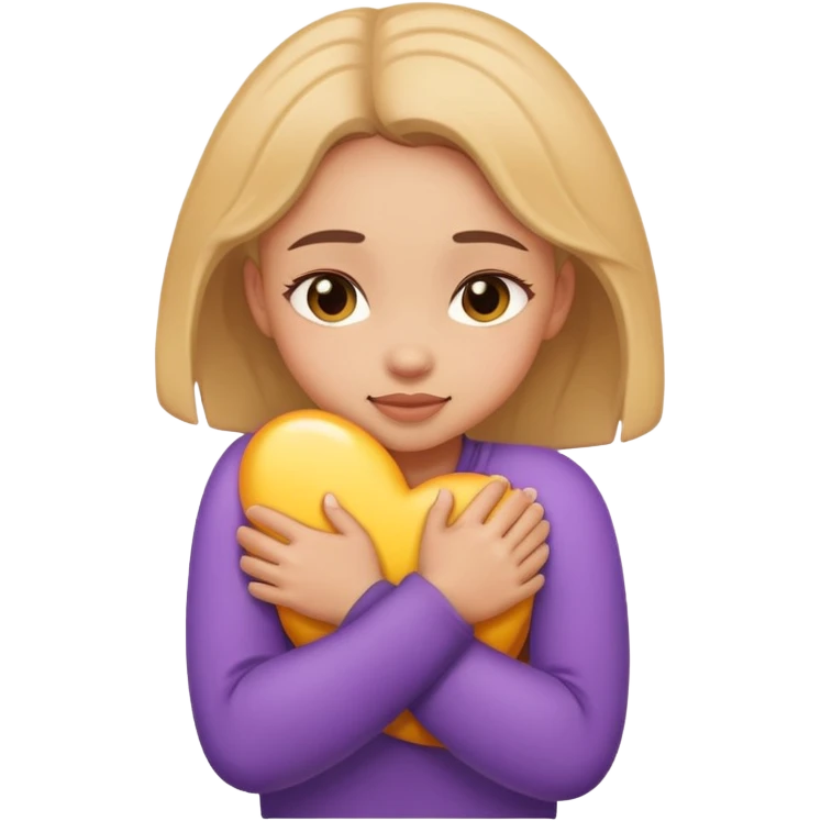 Girl hugging herself emoji