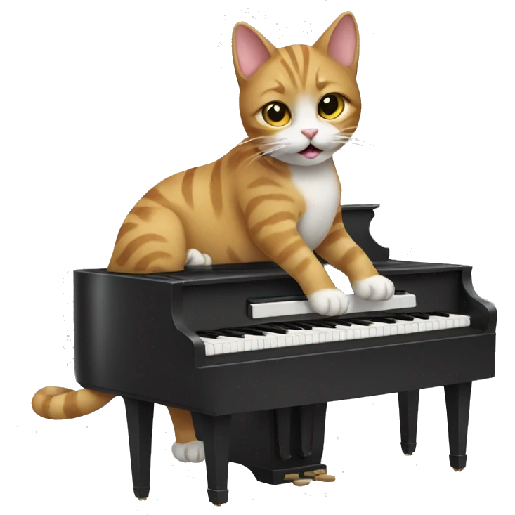 Cat playing piano  emoji