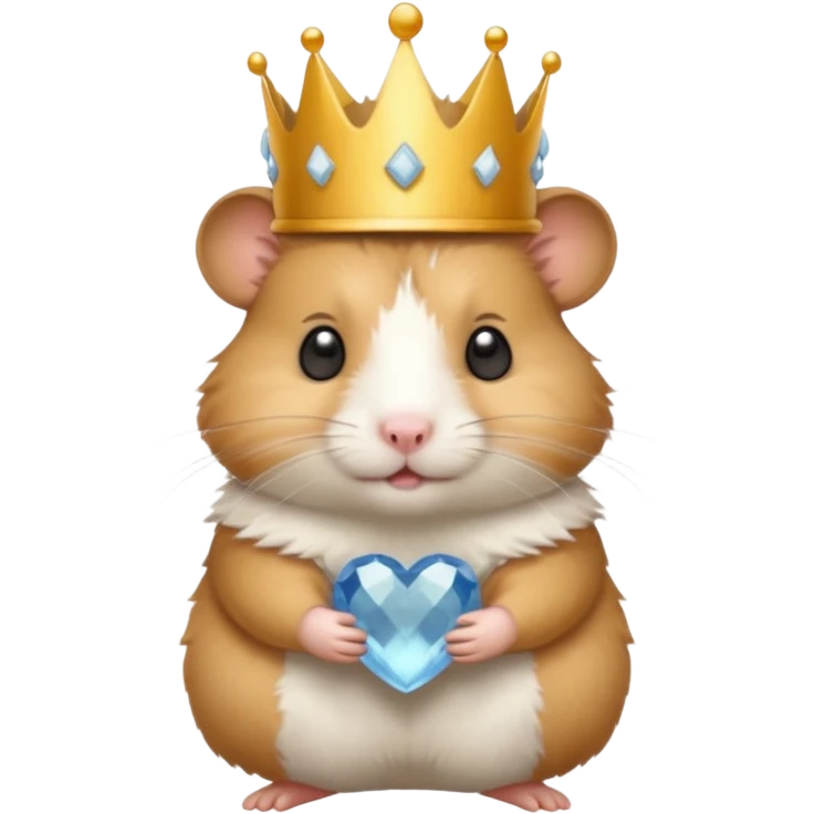 Hamster with a crown and a kitten as a pet and a labubu emoji