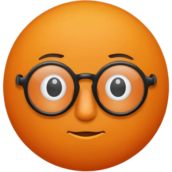 orange with black frame glasses emoji