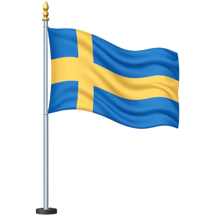 swedish flag on pole emoji