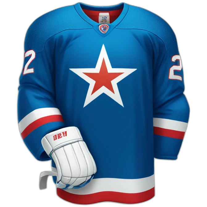 blue hockey jersey with red star on it emoji